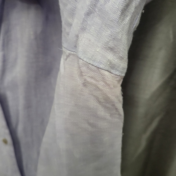 Irish Linen button shirt (bluish/lilac) - Picture 5 of 6